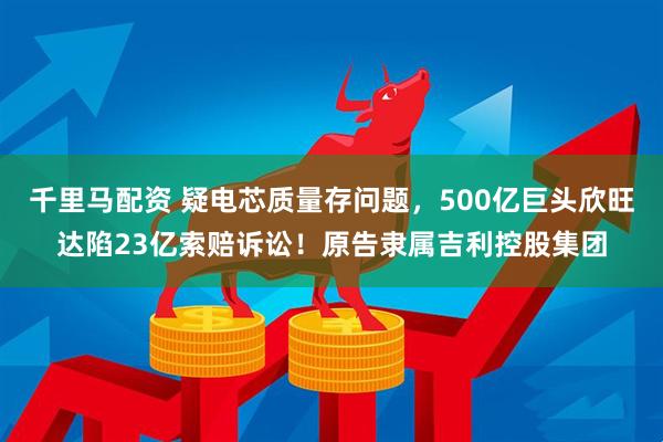 千里马配资 疑电芯质量存问题,500亿巨头欣旺达陷23亿索赔诉讼!原告隶属吉利控股集团